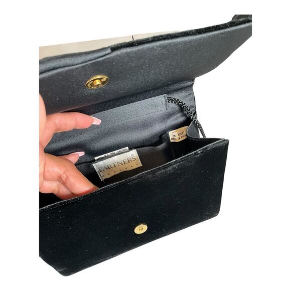 Vintage Partners Mervyns Womens Black Satin Lined Suede Shoulder Bag/Purse OS - Picture 8 of 10